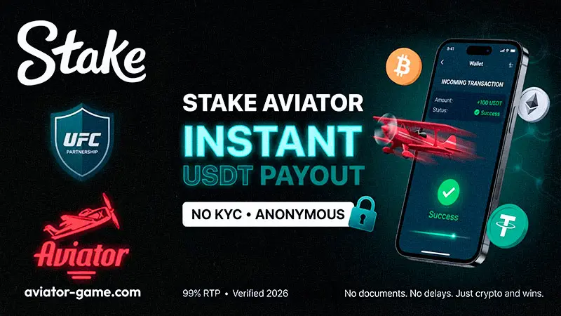 Stake Crypto Casino Aviator: Anonymous USDT Betting & Instant Payout Verified (No KYC)
